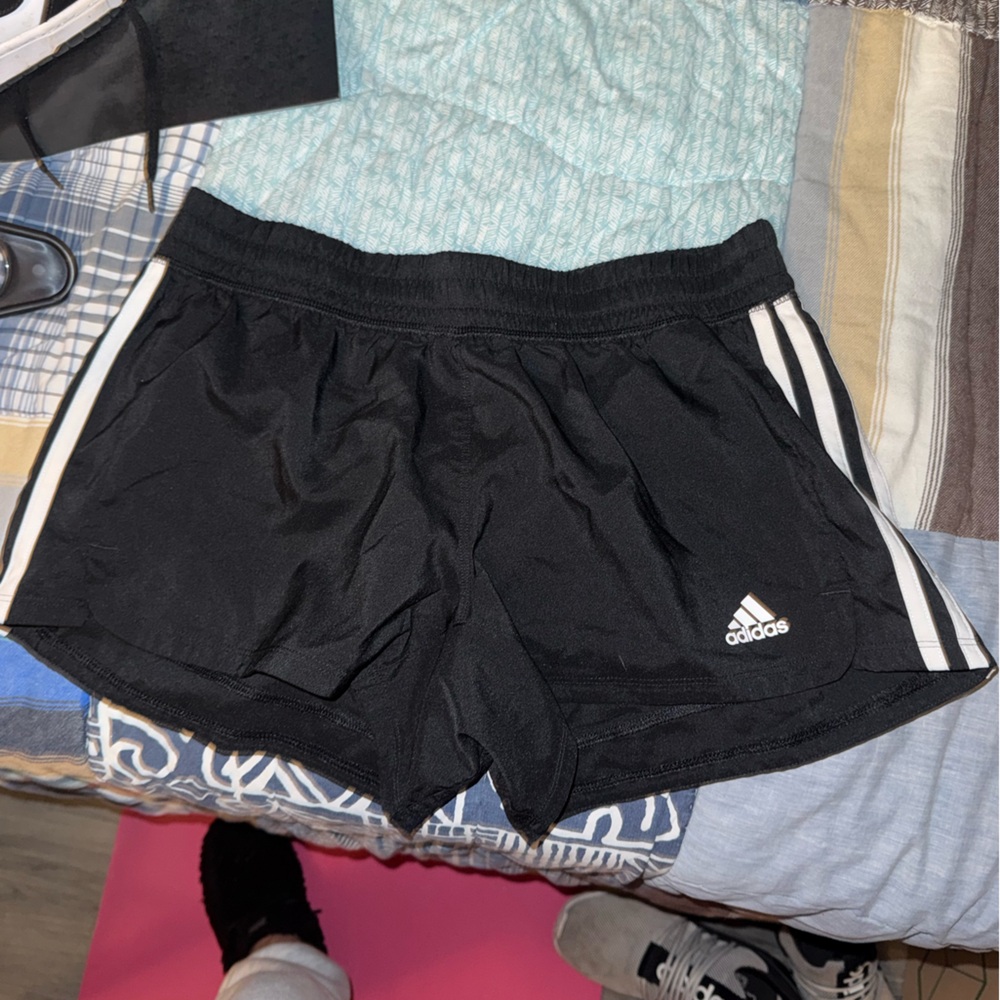 Adidas Women's Black and White Athletic Shorts
